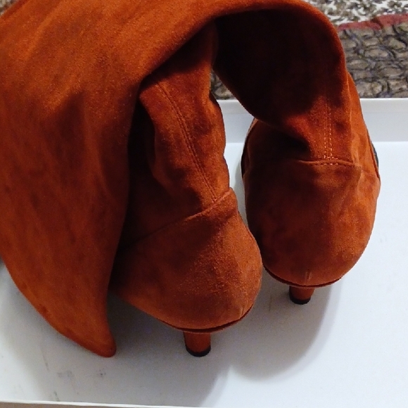 Marina Rinaldi Orange Suede Ankle Boots - Picture 9 of 15